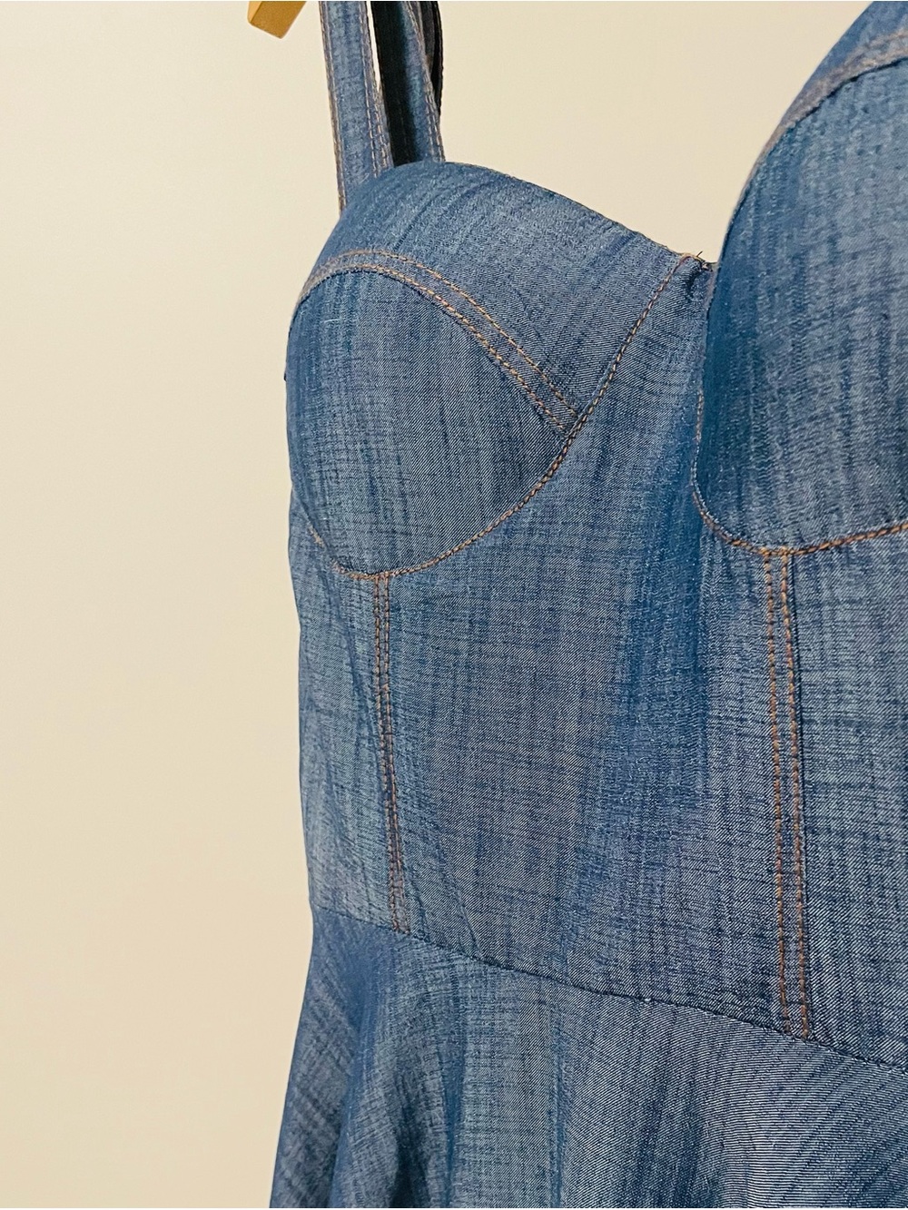 Fervente Denim Sweetheart Tie-Strap Dress - Picture 7 of 10